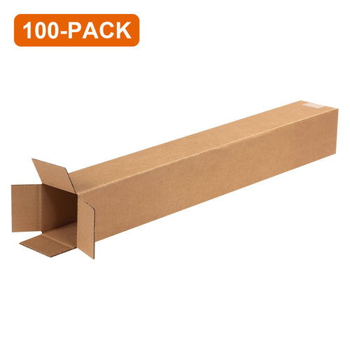 4x4x30 ECT-32 Kraft Corrugated Shipping Boxes, 100-Pack (4 Bundles of 25)
