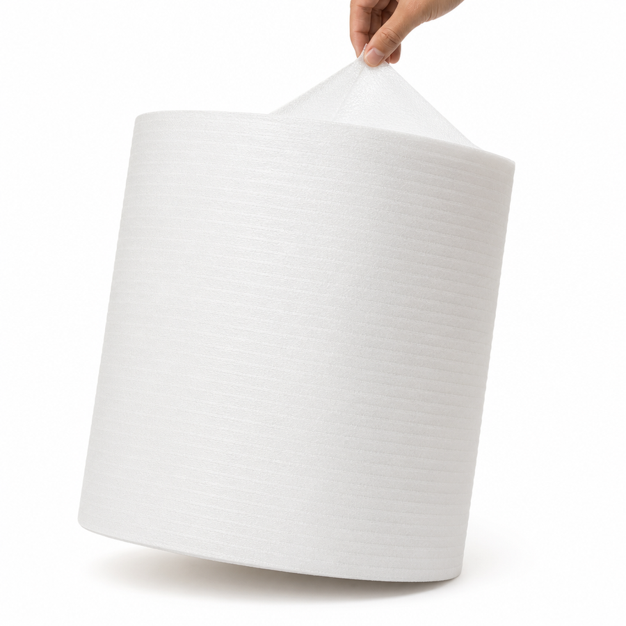 48" x 150' Cellulose Wadding Roll - Perforated & Slit, White — image 1