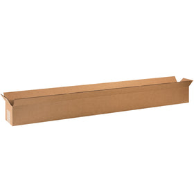 Ship long, narrow items with confidence using these 48x4x4 ECT-32 kraft corrugated boxes. Wide openings along the 48" length enable fast, efficient packing of wine bottles, umbrellas, carpet rolls, and similar products. Sold as a 25-box bundle and shipped flat to maximize freight efficiency.