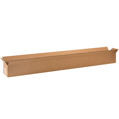 Ship long, narrow items with confidence using these 48x4x4 ECT-32 kraft corrugated boxes. Wide openings along the 48" length enable fast, efficient packing of wine bottles, umbrellas, carpet rolls, and similar products. Sold as a 25-box bundle and shipped flat to maximize freight efficiency.