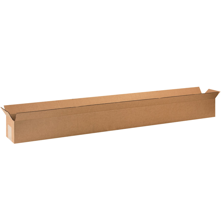 Ship long, narrow items with confidence using these 48x4x4 ECT-32 kraft corrugated boxes. Wide openings along the 48" length enable fast, efficient packing of wine bottles, umbrellas, carpet rolls, and similar products. Sold as a 25-box bundle and shipped flat to maximize freight efficiency.