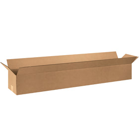 Ship long, narrow items efficiently with these 48x6x6 kraft corrugated boxes featuring wide lengthwise openings for fast packing. Built from durable ECT-32 single-wall corrugated material and sold in bundles of 25, these long cartons reduce per-unit costs while maintaining structural integrity. Perfect for wine bottles, umbrellas, carpet rolls, and specialty items.
