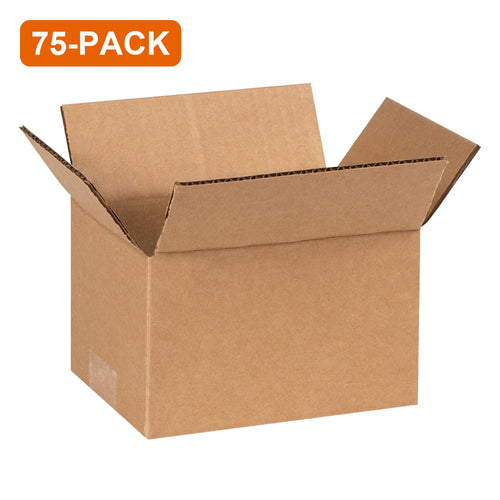 6x4x3 ECT-32 Kraft Corrugated Shipping Boxes, 75-Pack (3 Bundles of 25)