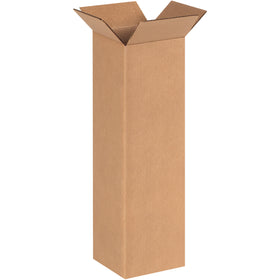 Durable ECT-32 kraft corrugated boxes designed for vertical shipping of tall items like trophies, rods, and shelving. End-loading design speeds packing and sealing. Sold flat in bundles of 25 for maximum warehouse efficiency.
