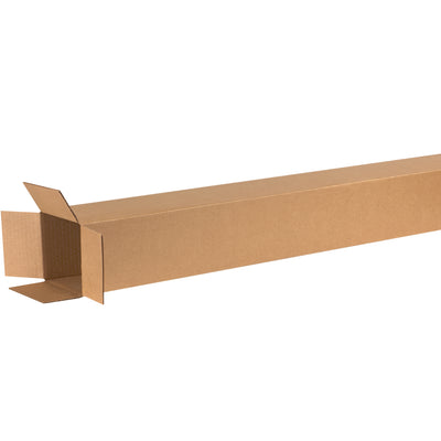 Ship tall items efficiently with 6x6x60 ECT-32 kraft corrugated boxes–sold as a bundle of 15, flat-packed for storage. End-loading design enables fast insertion and sealing. Ideal replacement for mailing tubes with superior stacking strength.