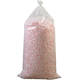 Anti-static pink polystyrene loose fill in convenient 7 cubic foot bags designed for delicate electronics and sensitive components. The interlocking packing peanut shape prevents product settling and eliminates static charge buildup during shipment. Parcel-ready packaging makes it fast and economical for industrial operations.