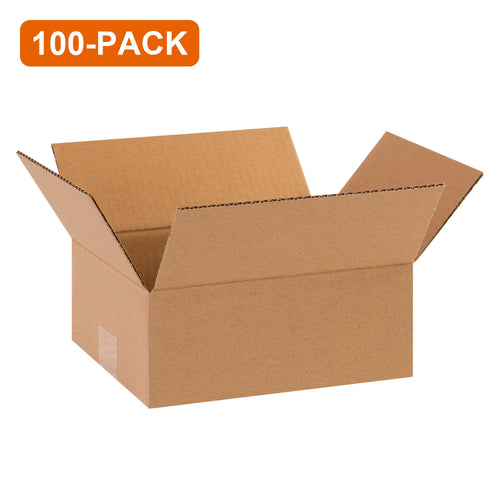 8x6x3 ECT-32 Kraft Corrugated Shipping Boxes, 100-Pack (4 Bundles of 25)