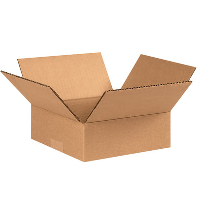 ECT-32 single wall corrugated cartons engineered for shallow products–apparel, books, artwork, and frames. 8" x 8" x 3" dimensions optimize dimensional weight charges and warehouse footprint. Sold in bundles of 25 and ship flat to cut storage costs.