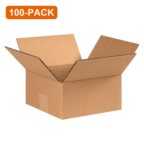 8x8x4 ECT-32 Kraft Corrugated Shipping Boxes, 100-Pack (4 Bundles of 25)