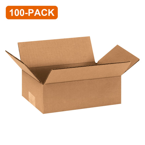 9x6x3 ECT-32 Kraft Corrugated Shipping Boxes, 100-Pack (4 Bundles of 25)