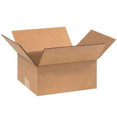 ECT-32 single wall kraft corrugated boxes sized 9" x 8" x 4" for cost-effective mid-weight product shipping. Sold as a 25-pack bundle, these standard-strength cardboard boxes deliver reliable protection while maximizing your packaging efficiency and sustainability goals with 100% recyclable material.
