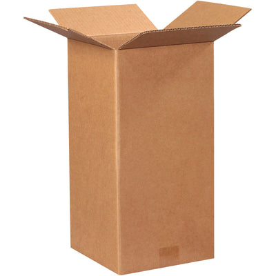End-loading 9x9x18" corrugated boxes built from durable ECT-32 kraft material for shipping tall items like trophies, fishing rods, and shelving. Sold in bundles of 25 and shipped flat to maximize warehouse storage and freight efficiency. Replace mailing tubes with these versatile kraft cartons.