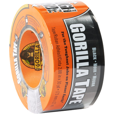 Industrial-grade Black Gorilla® Duct Tape designed for packing line supervisors who demand maximum holding power on rough, uneven surfaces. This 3" x 30 yds. roll features 17 mil double-thick adhesive and weather-resistant backing for reliable case sealing and secure bonding in demanding warehouse environments.