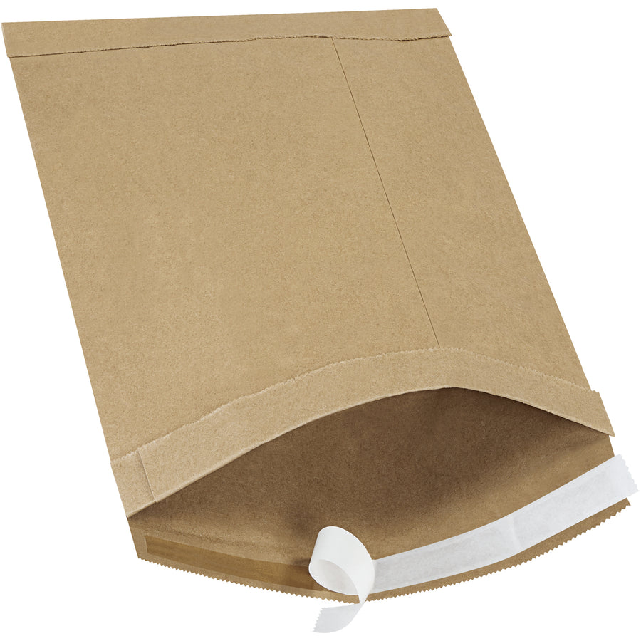 Professional-grade #3 kraft self-seal padded mailers designed for e-commerce brands shipping small products and documents. Features expanding fiber padding that absorbs shock, natural rubber adhesive closure, and puncture-resistant construction‚no additional cushioning needed. Pack of 25 mailers sized 8.5" x 14.5".