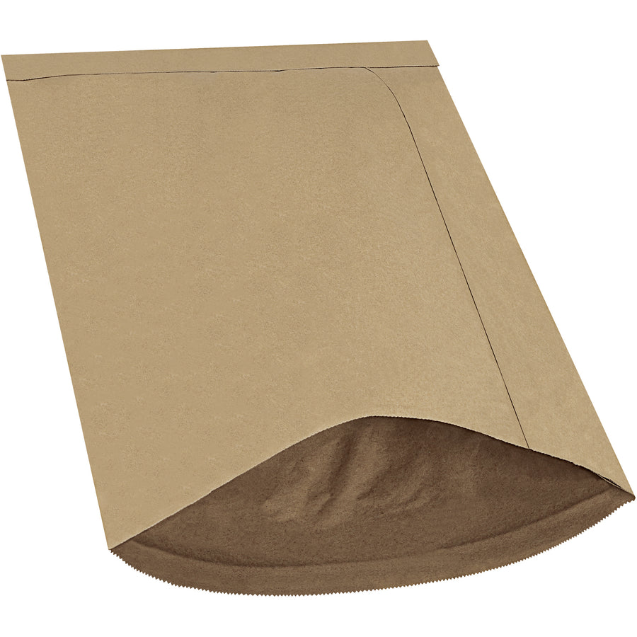Professional-grade kraft padded mailers measuring 19" x 12.5" (#6 size) with expandable fiber padding that absorbs shock and protects contents. Puncture and moisture resistant with self-seal or tape closure. Case of 50 eliminates the need for additional cushioning materials.