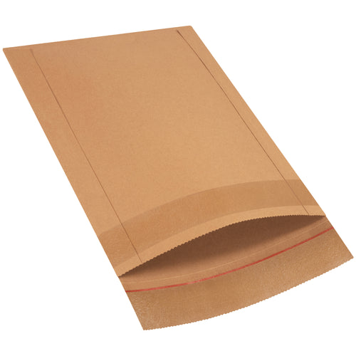 Professional-grade Jiffy Rigi Bag® mailers with laminated kraft fiberboard construction that eliminates the need for additional stiffeners. High-strength self-seal flap ensures contents stay secure while resisting bending, folding, and creasing. Order by the case–75 units ready to ship.