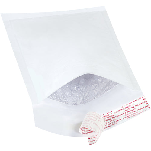 Ship fragile items with confidence using these 8x4 white self-seal bubble mailers. Each case contains 25 ready-to-use mailers featuring 3/16