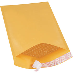 Protect fragile items with these 8.5 x 14.5" kraft self-seal bubble mailers featuring 3/16" high slip bubble cushioning and peel-and-stick tamper-evident closure. Made from recycled kraft paper with integrated bubble lining for lightweight, eco-friendly shipping. Pack of 100 mailers ready to ship.