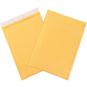 Lightweight #6 kraft bubble mailers (12.5" x 19") featuring 3/16" bubble cushioning and peel-and-stick self-seal closure with convenient tear strip. Each case contains 25 mailers made from recycled kraft paper–ideal for e-commerce packers shipping fragile items without excess weight or cost. Tamper-evident, eco-friendly protection meets UPS and FedEx shipping standards.