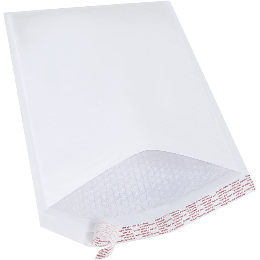 Ship fragile goods with confidence using these 19x12.5 white self-seal bubble mailers. Each case includes 25 mailers featuring 3/16" high-slip bubble lining for maximum product protection and easy insertion. Peel-and-stick closure provides tamper-evident security and professional white paper exterior.