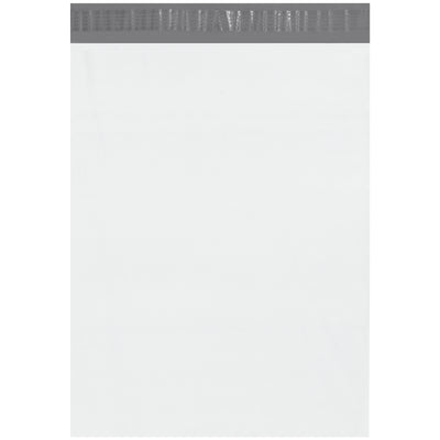 Professional 14.5x19" self-seal poly mailers built for e-commerce brands shipping mid-size products. 2.5mil polyethylene construction delivers puncture, water, and tear resistance with high-strength seams that stay sealed even when overpacked. White exterior with silver interior accepts labels and stamps perfectly‚500 mailers per case.