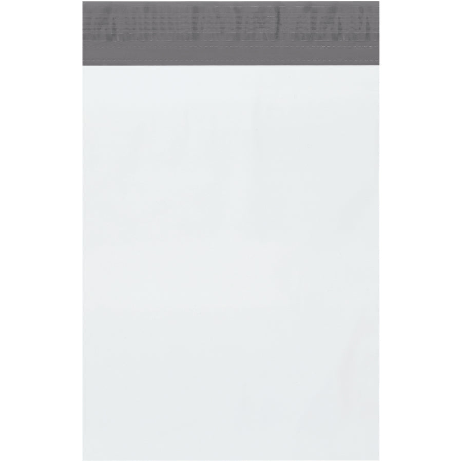 Heavy-duty 9x12 white poly mailing bags with integrated tear strip and self-seal closure. Each case contains 500 mailers made from 2.5 mil polyethylene, delivering puncture, tear, and water resistance for reliable product protection during transit.
