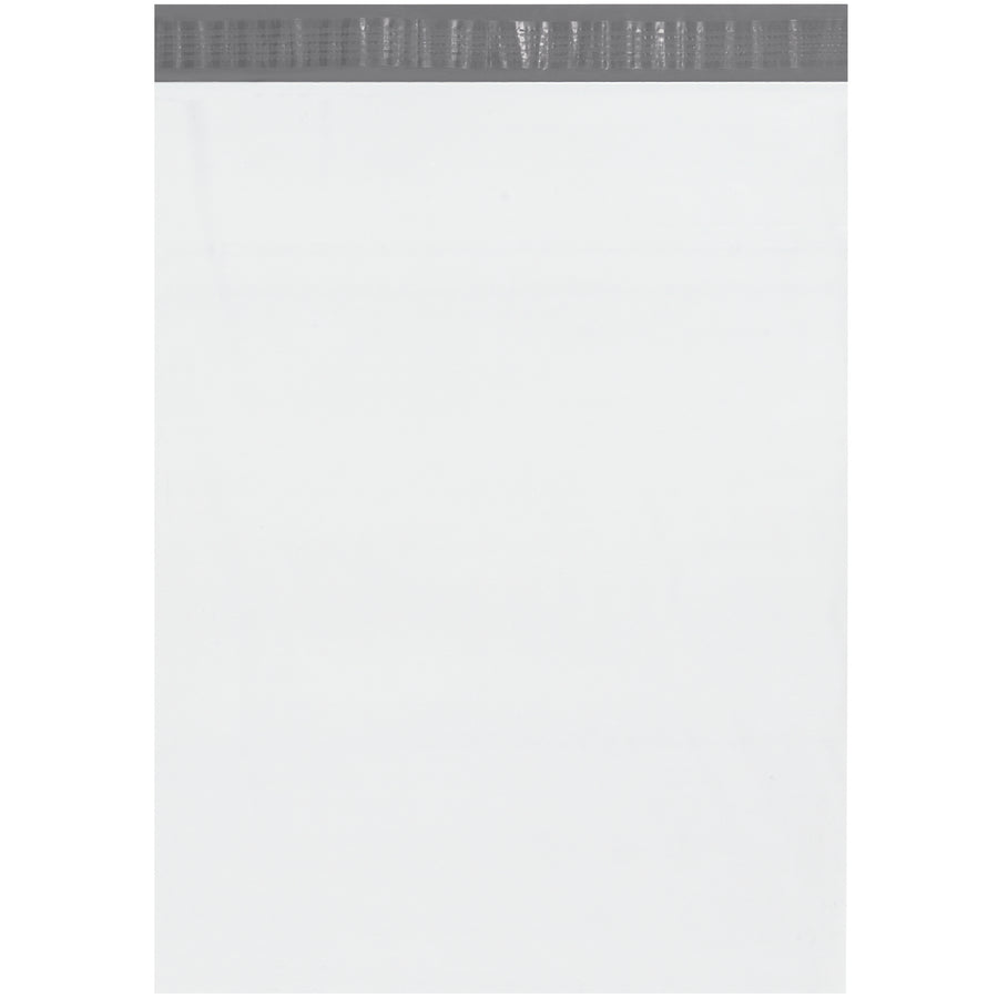 Professional-grade 14.5x19" poly mailers built for e-commerce brands that demand reliability. Each self-seal mailer features 2.5mil polyethylene construction with puncture, water, and tear resistance to protect products in transit. Case of 100 white mailers with silver lining for easy label application.