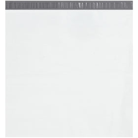 Premium 24x24" self-seal poly mailers built for e-commerce brands shipping valuable items. 2.5 mil polyethylene construction delivers puncture, water, and tear resistance with high-strength seams that prevent tampering. White exterior with silver interior accepts labels and stamps perfectly–ships as case of 125.