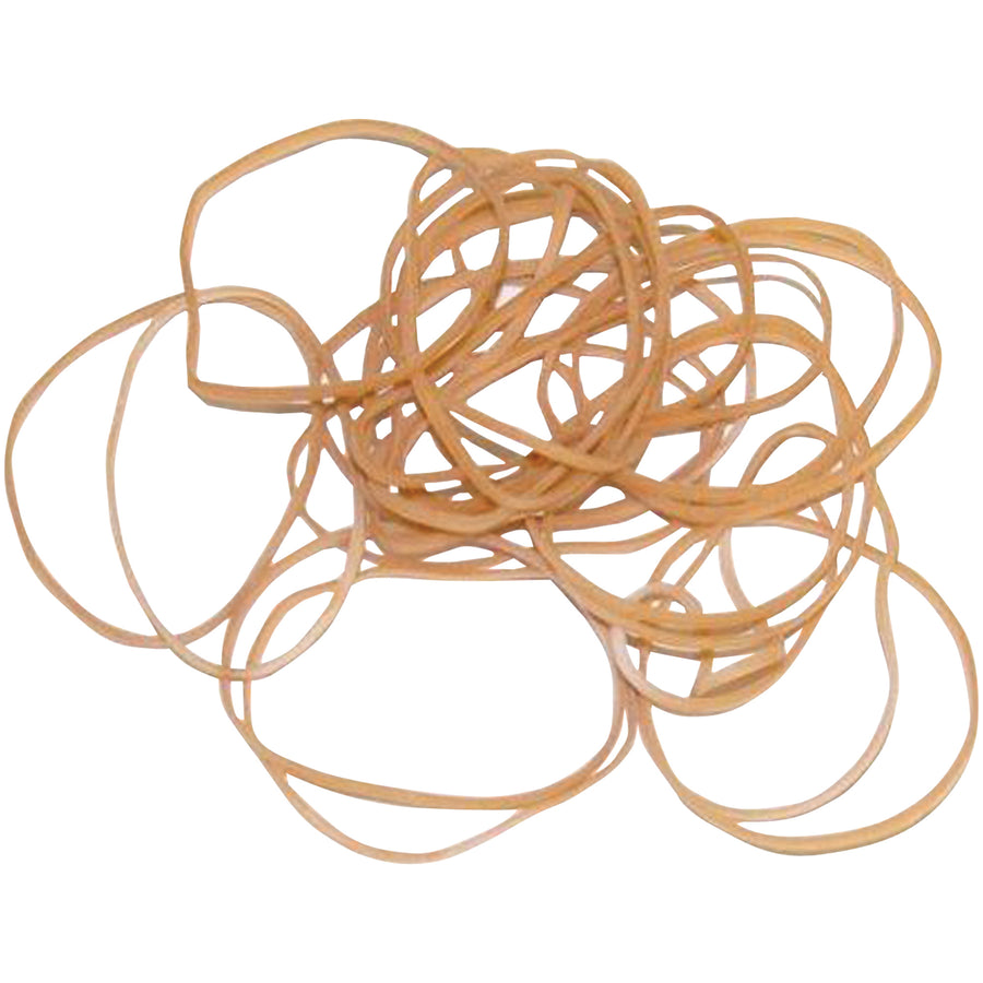 Industrial-grade 1/16" x 2" brown rubber bands deliver superior stretch and reliable performance for bundling, sealing, and securing applications. This economical 22,000-count case features reusable bands packaged in convenient 1-pound plastic bags, making them a cost-effective fastening solution for high-volume operations.