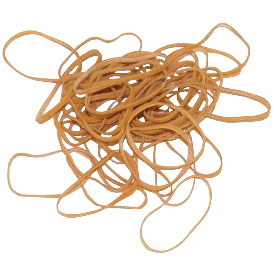 Industrial-grade 1/8 x 2.5" brown rubber bands deliver superior stretch and durability for bundling, sealing, and securing shipments. Pack of 9,800 bands per case in convenient 1-lb bags‚a cost-effective fastening solution that's reusable and ready to handle high-volume operations.