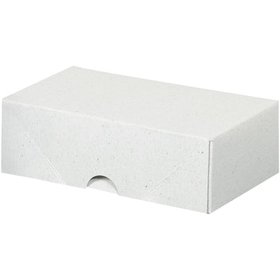 Heavy-duty white fibreboard folding cartons measuring 6" x 3.5" x 2" with a two-piece snap-out design that assembles instantly. Sold by the case (200 units). Ships and stores flat, reducing your warehousing costs while protecting documents and stationery from damage and dust.