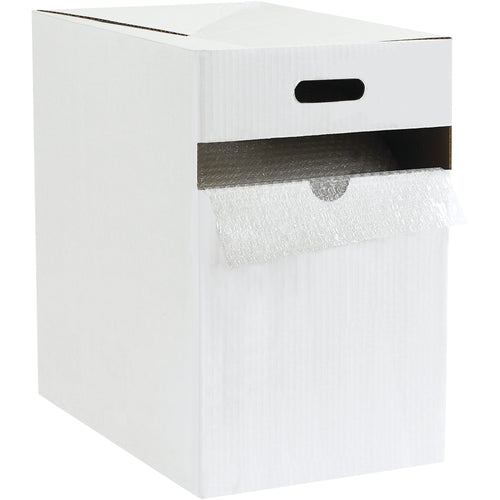 Self-adhesive bubble wrap that sticks directly to products without residue or mess. 175-foot roll with convenient 12-inch perforations makes custom wrapping fast and easy. 3/16-inch cell size delivers reliable shock protection for fragile items during shipment.