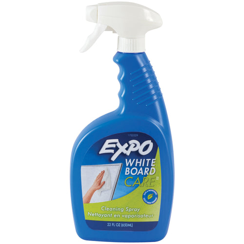 Professional-grade 22 oz. dry erase board cleaner with pump spray applicator. Eliminates ghosting, grease, dirt, and stubborn stains in one pass with a clean cloth. Ideal for maintaining message boards, bulletin boards, and dry erase surfaces in high-traffic warehouses and facilities.