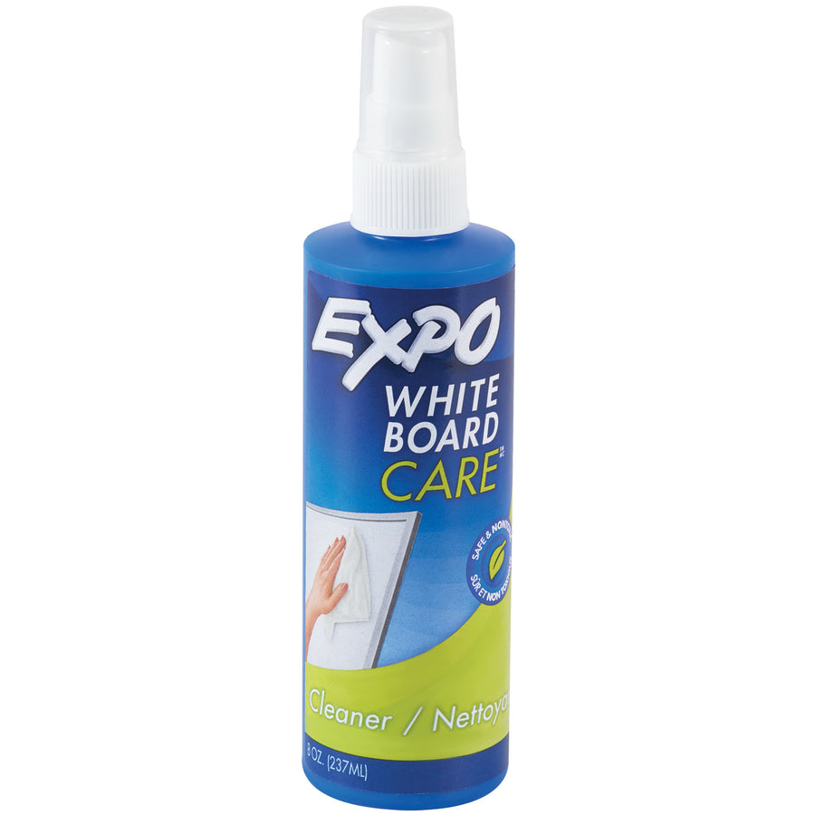 Professional-grade 8 oz pump spray cleaner eliminates ghosting, grease, dirt, and stubborn stains from dry erase boards in seconds. Works with a clean dry cloth for streak-free results. Ideal for offices, warehouses, and facilities managing message boards and bulletin boards.