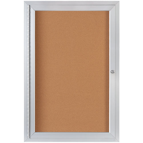 Secure your critical messages with this 2x3 enclosed cork board featuring a lockable aluminum frame and shatterproof acrylic window. The self-sealing natural cork interior pairs with a satin anodized aluminum frame for industrial durability and professional appearance. Full-length piano hinges and 2 included keys ensure authorized-only access to your workplace communications.