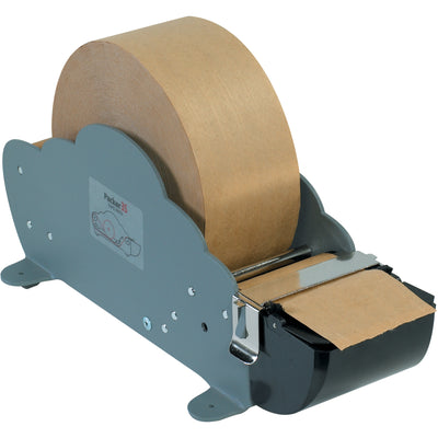 The Better Packages® Packer® 3s is a reliable pull-and-tear paper gum tape dispenser designed for packing line supervisors managing low-volume case sealing operations. This gray metal dispenser accommodates 1-3" tape widths and features a unique subway feed system that maintains uniform tension for consistent tape moistening and adhesion. Compact 14.5" x 6" x 6" footprint fits seamlessly into confined packing stations.
