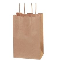 5.5x3.25x8.38 Kraft Paper Shopping Bags 50-Pack