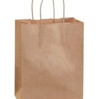 8x4.5x10.25 Kraft Paper Shopping Bags 50-Pack BGG8450PK - alias listing