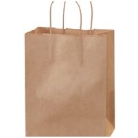 8x4.5x10.25 Kraft Paper Shopping Bags 50-Pack