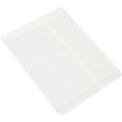 15 x 12" White Recycled Paper Flat Merchandise Bags - 1000/Case