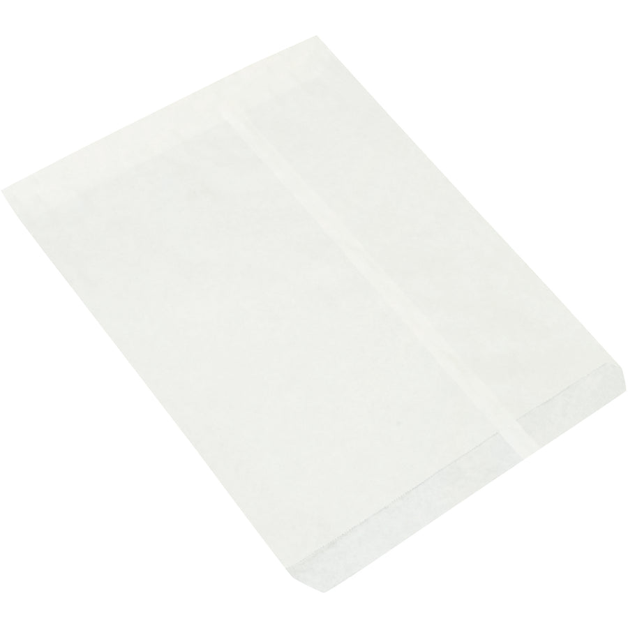 15 x 12" White Recycled Paper Flat Merchandise Bags - 1000/Case
