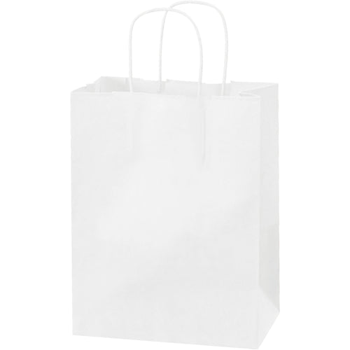 Professional-grade white paper shopping bags designed for retail efficiency and durability. 8