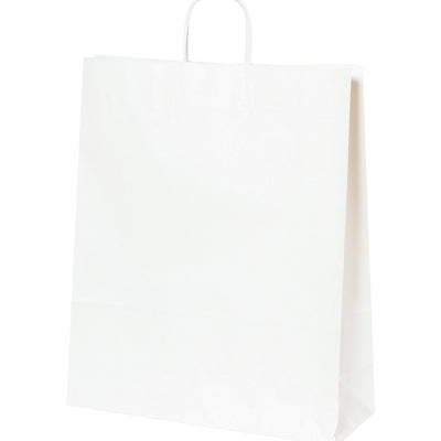 16x6x19 65 lb White Twisted Handles Paper Shopping Bags 200/Case BGS110W - alias listing