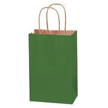 5.5x3.25x8.38 Green Tinted Shopping Bags
