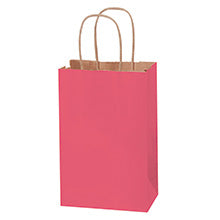 5.5x3.25x8.38 Pink Tinted Shopping Bags