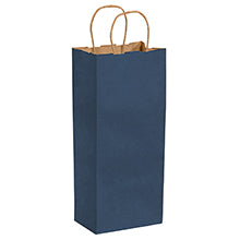 5.5x3.25x13 Navy Tinted Shopping Bags
