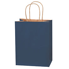 8x4.5x10.25 Navy Tinted Shopping Bags