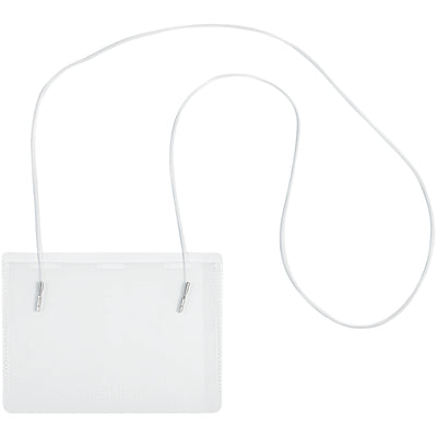Quickly identify authorized personnel with these 3x4" clear hanging badge holders. PVC-free 8 mil material with included white elastic cords and 50 laser/inkjet inserts per case‚no clipping or pinning required.