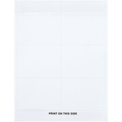 Ready-to-print 3" x 4" white paper badge inserts designed for maximum compatibility with all standard label software and badge holder systems. Sold in bulk cases of 300 sheets for cost-effective employee ID and visitor badge solutions. Pre-cut and pre-scored for instant deployment.