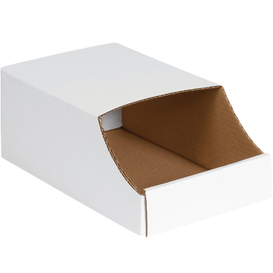 Maximize warehouse efficiency with our 7x12x4.5" white corrugated stackable bin boxes–50 units per bundle. ECT-32-B strength keeps parts secure while space-saving stacking design cuts storage footprint. Writable front panels enable quick content identification for fast picking and inventory control.